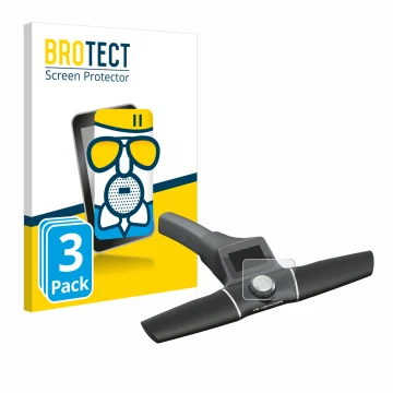 Parte frontal de un envase de producto con el logotipo de la marca BROTECT. Al lado se muestra el dispositivo Motocaddy S1 Ele