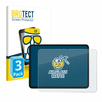 Parte frontal de un envase de producto con el logotipo de la marca BROTECT. Al lado se muestra el dispositivo OnePlus Pad Go c