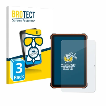 Parte frontal de un envase de producto con el logotipo de la marca BROTECT. Al lado se muestra el dispositivo Blackview Active