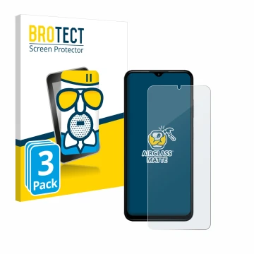 Parte frontal de un envase de producto con el logotipo de la marca BROTECT. Al lado se muestra el dispositivo Nokia G42 5G con