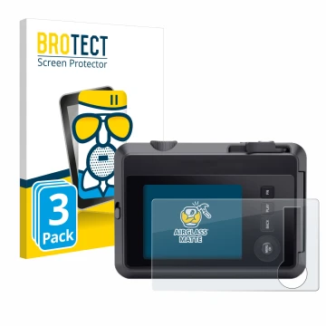 Parte frontal de un envase de producto con el logotipo de la marca BROTECT. Al lado se muestra el dispositivo Leica SOFORT 2 c