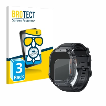 Parte frontal de un envase de producto con el logotipo de la marca BROTECT. Al lado se muestra el dispositivo GaWear K57PRO 1.