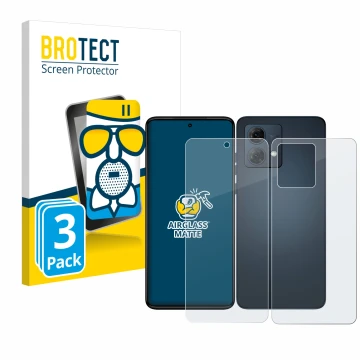 Parte frontal de un envase de producto con el logotipo de la marca BROTECT. Al lado se muestra el dispositivo Motorola Moto G8