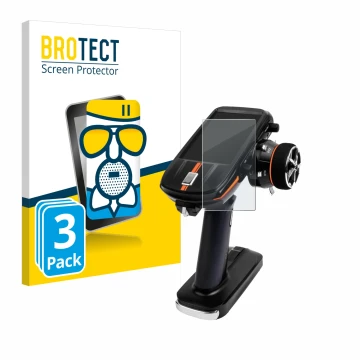 Parte frontal de un envase de producto con el logotipo de la marca BROTECT. Al lado se muestra el dispositivo RadioLink RC8X c