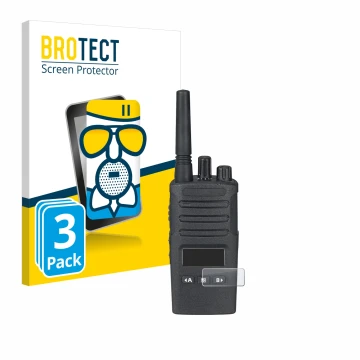 Parte frontal de un envase de producto con el logotipo de la marca BROTECT. Al lado se muestra el dispositivo Motorola XT460 c