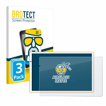 Parte frontal de un envase de producto con el logotipo de la marca BROTECT. Al lado se muestra el dispositivo Facetel Q3 con s