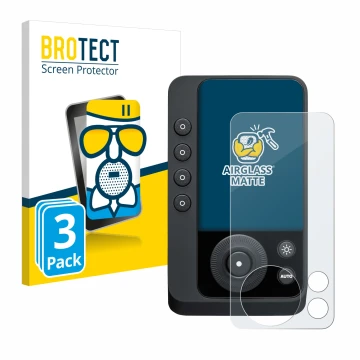 Parte frontal de un envase de producto con el logotipo de la marca BROTECT. Al lado se muestra el dispositivo Profoto Connect 