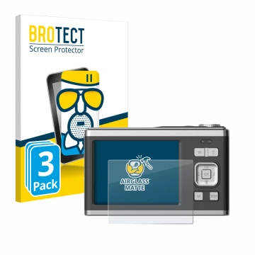 Parte frontal de un envase de producto con el logotipo de la marca BROTECT. Al lado se muestra el dispositivo Rollei Compactli