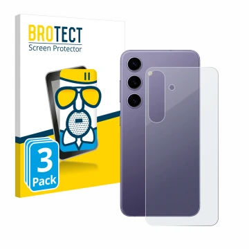 Parte frontal de un envase de producto con el logotipo de la marca BROTECT. Al lado se muestra el dispositivo Samsung Galaxy S