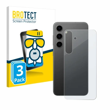 Parte frontal de un envase de producto con el logotipo de la marca BROTECT. Al lado se muestra el dispositivo Samsung Galaxy S