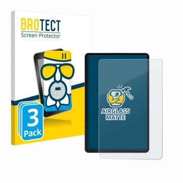Parte frontal de un envase de producto con el logotipo de la marca BROTECT. Al lado se muestra el dispositivo Honor Pad 9 con 