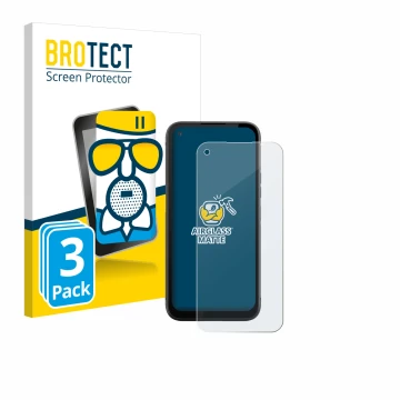 Parte frontal de un envase de producto con el logotipo de la marca BROTECT. Al lado se muestra el dispositivo Gigaset GX6 Pro 