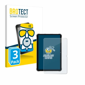 Parte frontal de un envase de producto con el logotipo de la marca BROTECT. Al lado se muestra el dispositivo Hotwav R7 con su