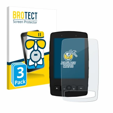 Parte frontal de un envase de producto con el logotipo de la marca BROTECT. Al lado se muestra el dispositivo TwoNav Aventura 