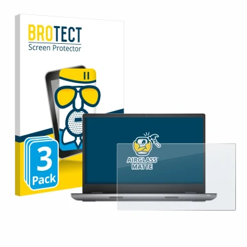 Parte frontal de un envase de producto con el logotipo de la marca BROTECT. Al lado se muestra el dispositivo Dell Precision 7