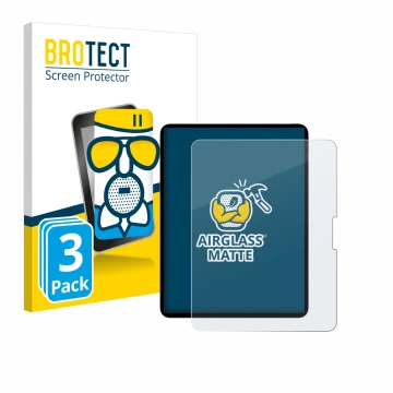 Parte frontal de un envase de producto con el logotipo de la marca BROTECT. Al lado se muestra el dispositivo Apple iPad Pro 1