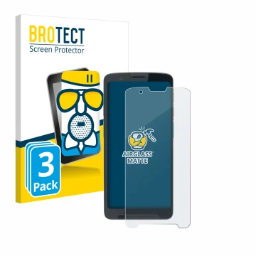 Parte frontal de un envase de producto con el logotipo de la marca BROTECT. Al lado se muestra el dispositivo Unitech EA660 co