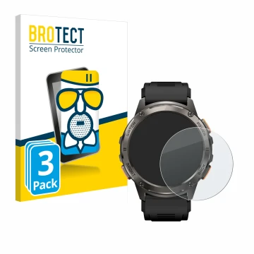 Parte frontal de un envase de producto con el logotipo de la marca BROTECT. Al lado se muestra el dispositivo Kospet Tank T3 c