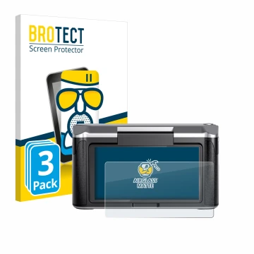 Parte frontal de un envase de producto con el logotipo de la marca BROTECT. Al lado se muestra el dispositivo Revopoint Miraco