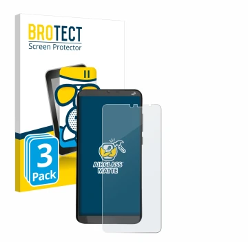 Parte frontal de un envase de producto con el logotipo de la marca BROTECT. Al lado se muestra el dispositivo Brondi Amico XL 