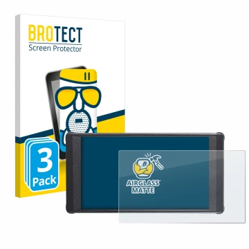 Parte frontal de un envase de producto con el logotipo de la marca BROTECT. Al lado se muestra el dispositivo Portkeys PT6 con