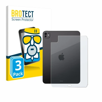 Parte frontal de un envase de producto con el logotipo de la marca BROTECT. Al lado se muestra el dispositivo Apple iPad Pro 1