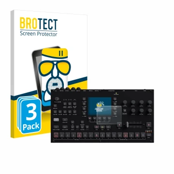 Parte frontal de un envase de producto con el logotipo de la marca BROTECT. Al lado se muestra el dispositivo Elektron Octatra