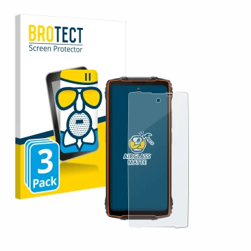 Parte frontal de un envase de producto con el logotipo de la marca BROTECT. Al lado se muestra el dispositivo Blackview Oscal 