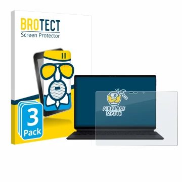 Parte frontal de un envase de producto con el logotipo de la marca BROTECT. Al lado se muestra el dispositivo ASUS ProArt PZ13