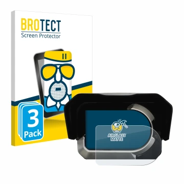 Parte frontal de un envase de producto con el logotipo de la marca BROTECT. Al lado se muestra el dispositivo Kymco CV3 con su