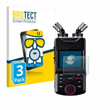 Parte frontal de un envase de producto con el logotipo de la marca BROTECT. Al lado se muestra el dispositivo Tascam Portacapt