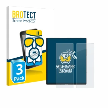 Parte frontal de un envase de producto con el logotipo de la marca BROTECT. Al lado se muestra el dispositivo Samsung Galaxy Z