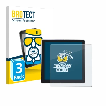 Parte frontal de un envase de producto con el logotipo de la marca BROTECT. Al lado se muestra el dispositivo Shelly Wall Disp