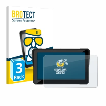 Parte frontal de un envase de producto con el logotipo de la marca BROTECT. Al lado se muestra el dispositivo Carpuride W702B 
