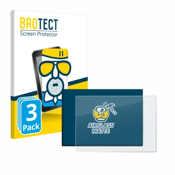 Parte frontal de un envase de producto con el logotipo de la marca BROTECT. Al lado se muestra el dispositivo G-STORY 10.1