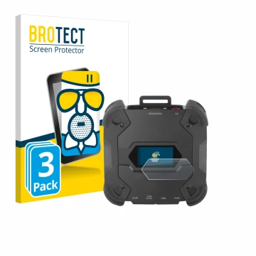 Parte frontal de un envase de producto con el logotipo de la marca BROTECT. Al lado se muestra el dispositivo Texa TXT MULTIHU