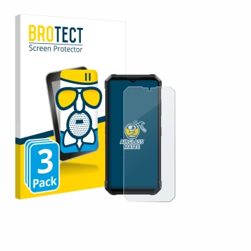 Parte frontal de un envase de producto con el logotipo de la marca BROTECT. Al lado se muestra el dispositivo Fossibot F106 Pr