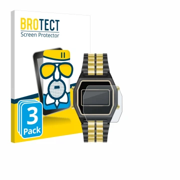 Parte frontal de un envase de producto con el logotipo de la marca BROTECT. Al lado se muestra el dispositivo Armitron Rubik c