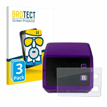 Parte frontal de un envase de producto con el logotipo de la marca BROTECT. Al lado se muestra el dispositivo SkyRc Q200 neo c