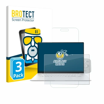 Parte frontal de un envase de producto con el logotipo de la marca BROTECT. Al lado se muestra el dispositivo ASUS ZenBook S 1