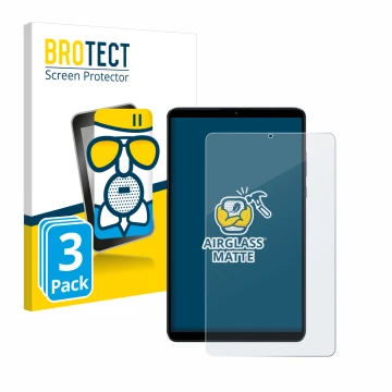 Parte frontal de un envase de producto con el logotipo de la marca BROTECT. Al lado se muestra el dispositivo Xiaomi Redmi Pad