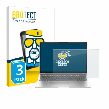 Parte frontal de un envase de producto con el logotipo de la marca BROTECT. Al lado se muestra el dispositivo HP ProBook 460 G