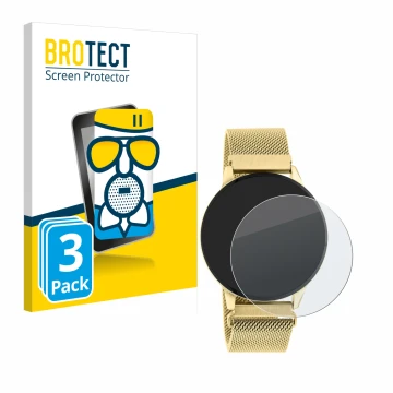 Parte frontal de un envase de producto con el logotipo de la marca BROTECT. Al lado se muestra el dispositivo Oozoo Q00121 con