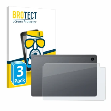 Parte frontal de un envase de producto con el logotipo de la marca BROTECT. Al lado se muestra el dispositivo Alldocube iPlay 