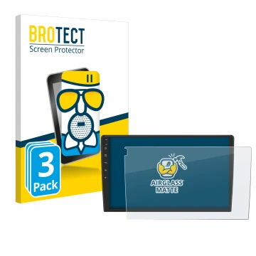 Parte frontal de un envase de producto con el logotipo de la marca BROTECT. Al lado se muestra el dispositivo Eonon ua12s plus