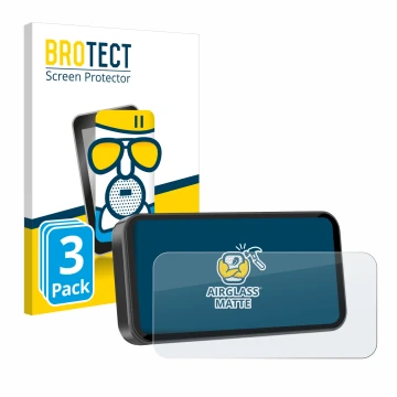 Parte frontal de un envase de producto con el logotipo de la marca BROTECT. Al lado se muestra el dispositivo Carpuride W603D 