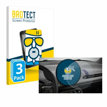 Parte frontal de un envase de producto con el logotipo de la marca BROTECT. Al lado se muestra el dispositivo Mini Cooper Elec