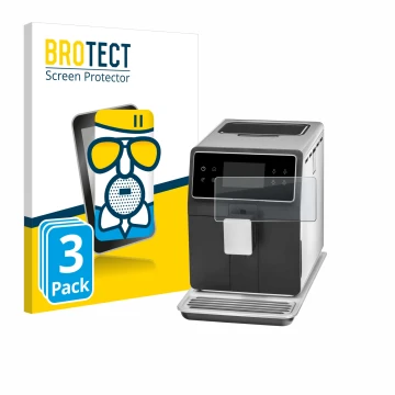 Parte frontal de un envase de producto con el logotipo de la marca BROTECT. Al lado se muestra el dispositivo WMF Perfection 8