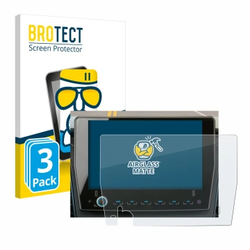 Parte frontal de un envase de producto con el logotipo de la marca BROTECT. Al lado se muestra el dispositivo Xzent F-285 con 