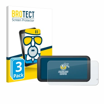 Parte frontal de un envase de producto con el logotipo de la marca BROTECT. Al lado se muestra el dispositivo Lamto Motorrad C